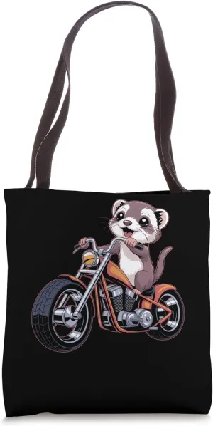 Cute Animal on Motorcycle Tote Bag