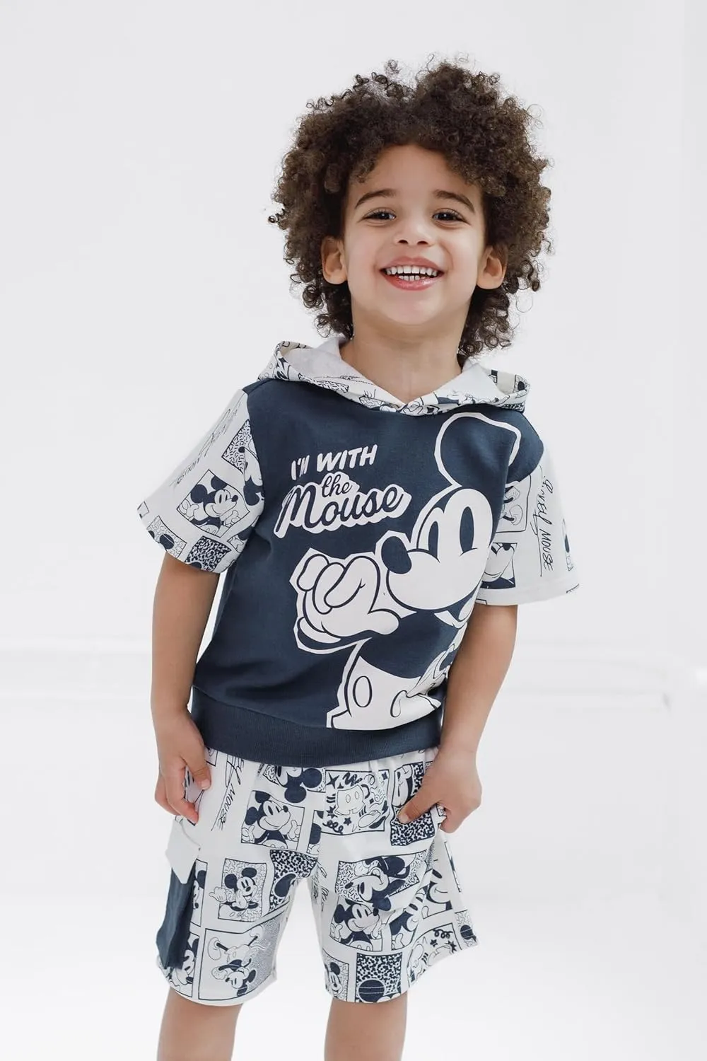 Disney Junior French Terry Pullover Hoodie and Shorts Toddler to Big Kid Sizes (2T - 14-16)