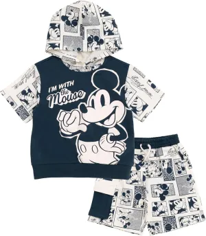 Disney Junior French Terry Pullover Hoodie and Shorts Toddler to Big Kid Sizes (2T - 14-16)
