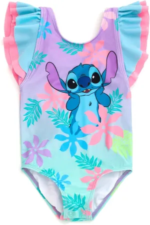 Disney Lilo & Stitch Baby Girls UPF 50  One Piece Bathing Suit Newborn to Infant Sizes (9 Months - 24 Months)