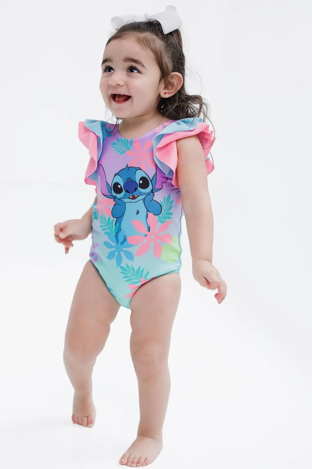 Disney Lilo & Stitch Baby Girls UPF 50  One Piece Bathing Suit Newborn to Infant Sizes (9 Months - 24 Months)
