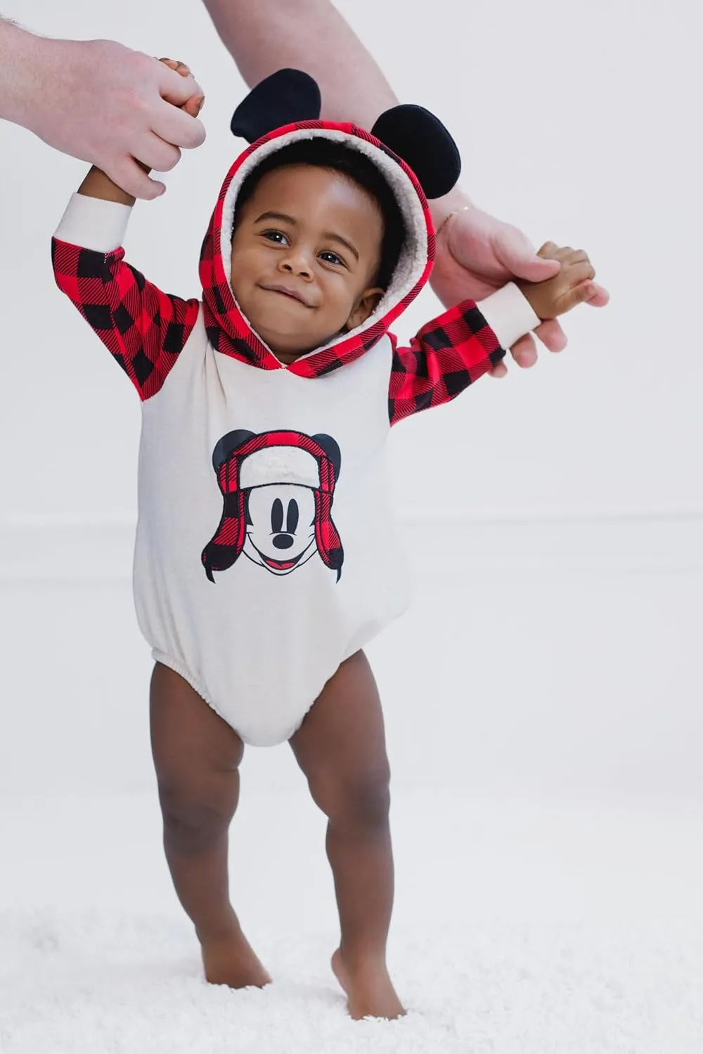 Disney Mickey Mouse Fleece Matching Family Pullover Hoodie & Bodysuit Newborn to Adult Sizes (0-3 Months - 2XL)