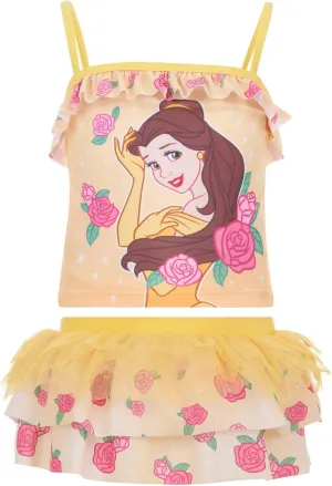 Disney Princess Girls UPF 50  Tankini Top and Swim Skirt Swimsuit Set Toddler to Big Kid Sizes (2T - 10-12)