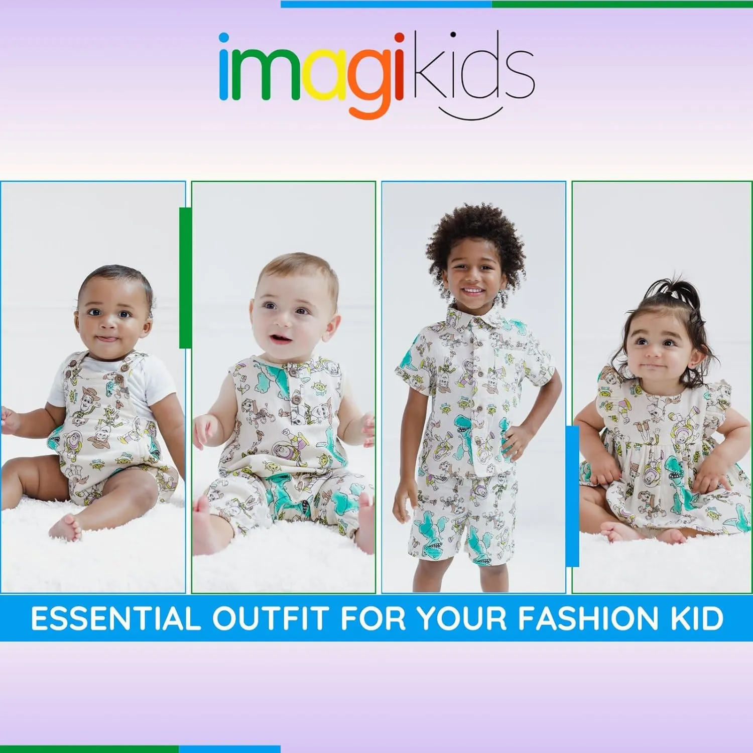 Disney Toy Story Cotton Gauze Matching Family Outfit Dress & Romper & Shorts Set Newborn to Little Kid Sizes (Newborn - 7-8)