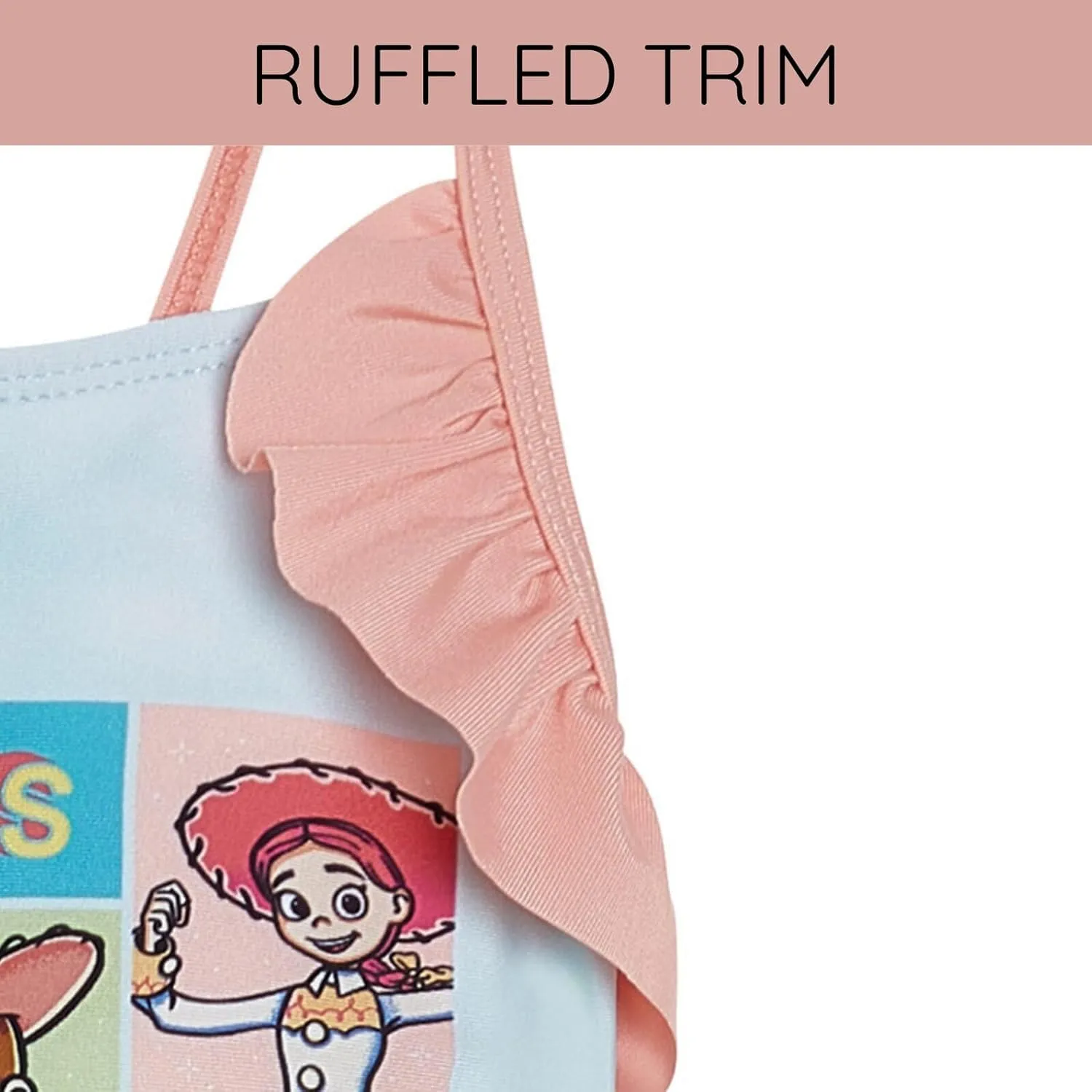 Disney Toy Story Toddler Girls UPF 50  One Piece Bathing Suit Tie Dye Pastel Turquoise