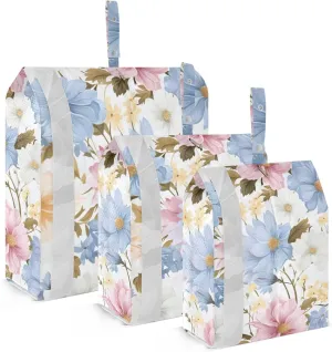 Floral Poppy Spring Colorful Packing Cubes for Suitcases 3 Set Compression Expandable Luggage Packing Organizers for Carry on Suitcase Travel Essentials Luggage Organizer Bags Set