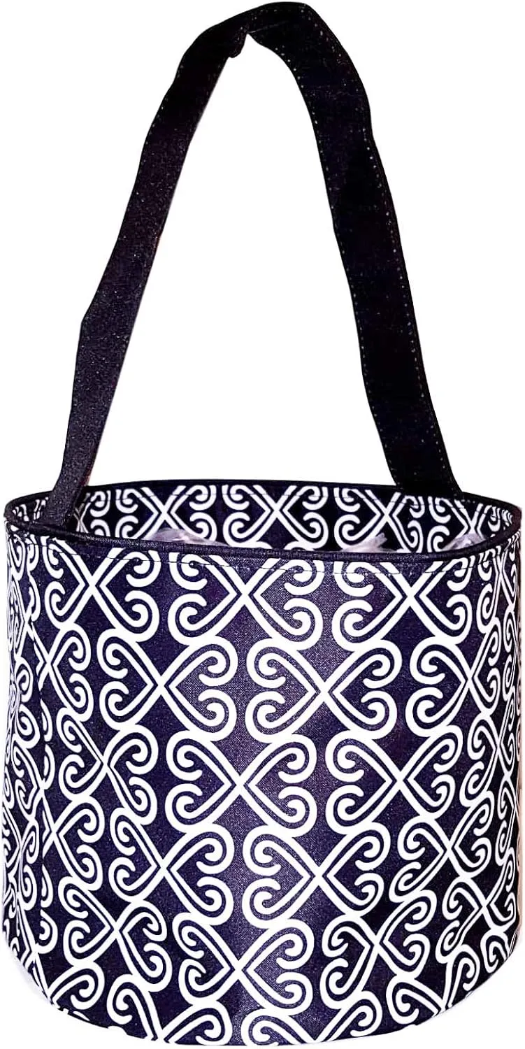 Fun Print Easter Basket Bucket Tote Bag Polyester Canvas