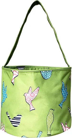 Fun Print Easter Basket Bucket Tote Bag Polyester Canvas