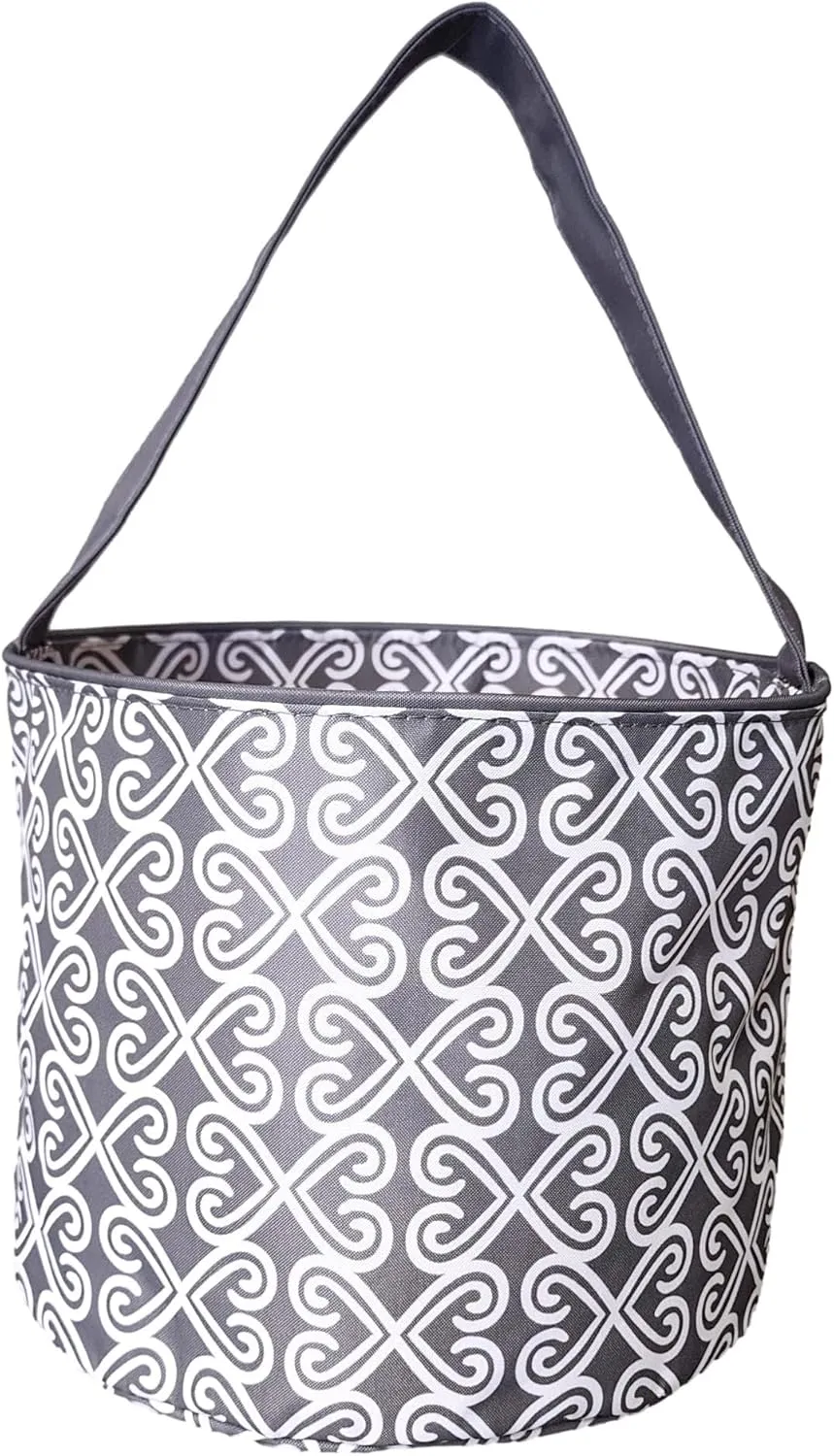 Fun Print Easter Basket Bucket Tote Bag Polyester Canvas