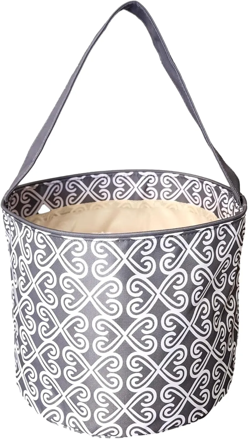 Fun Print Easter Basket Bucket Tote Bag Polyester Canvas