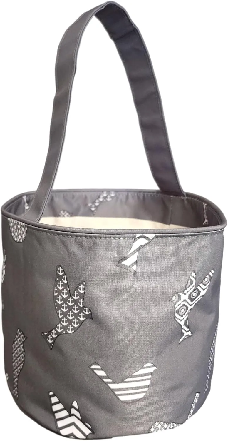 Fun Print Easter Basket Bucket Tote Bag Polyester Canvas