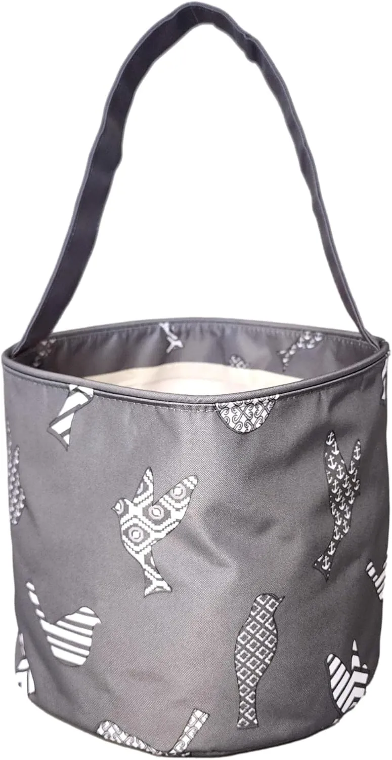 Fun Print Easter Basket Bucket Tote Bag Polyester Canvas