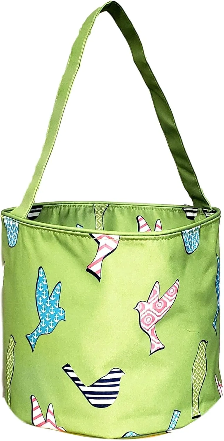 Fun Print Easter Basket Bucket Tote Bag Polyester Canvas