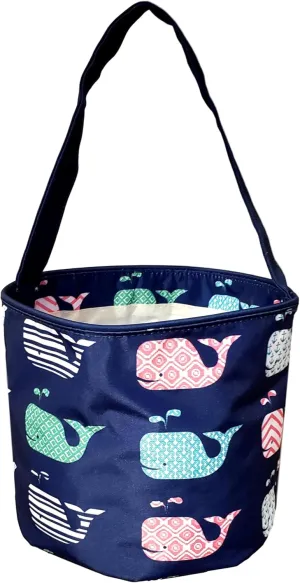 Fun Print Easter Basket Bucket Tote Bag Polyester Canvas