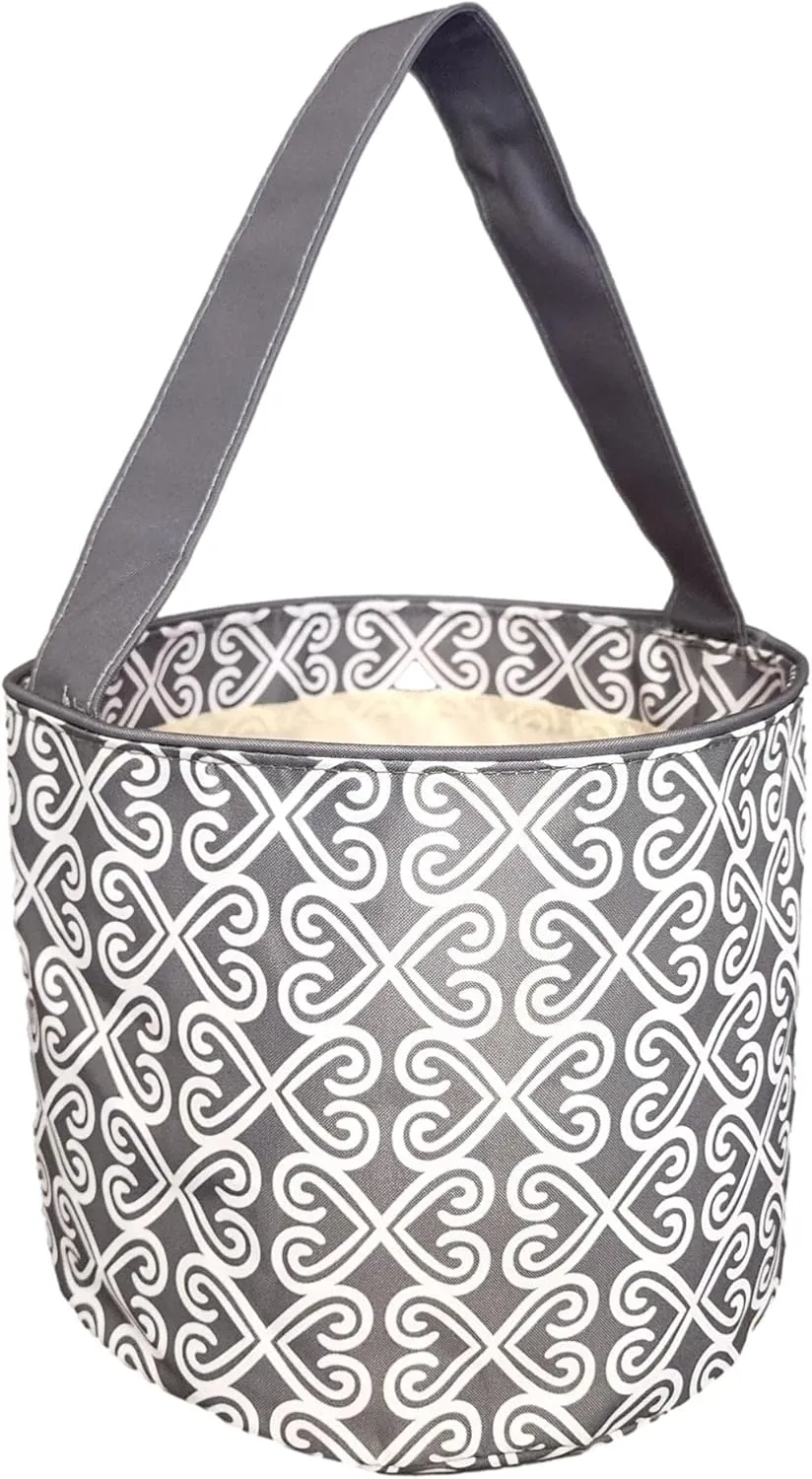 Fun Print Easter Basket Bucket Tote Bag Polyester Canvas