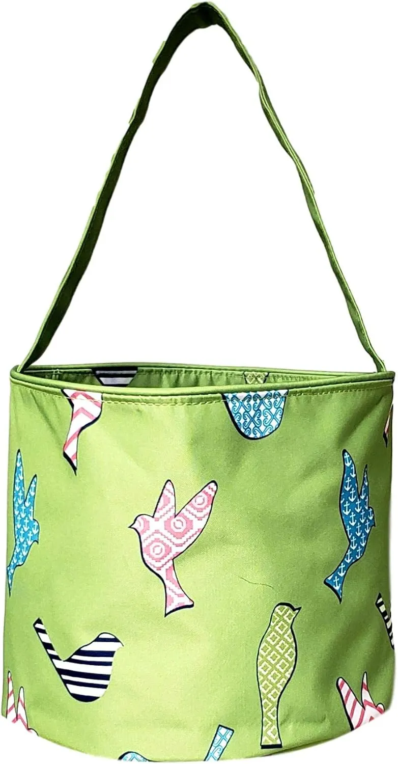 Fun Print Easter Basket Bucket Tote Bag Polyester Canvas