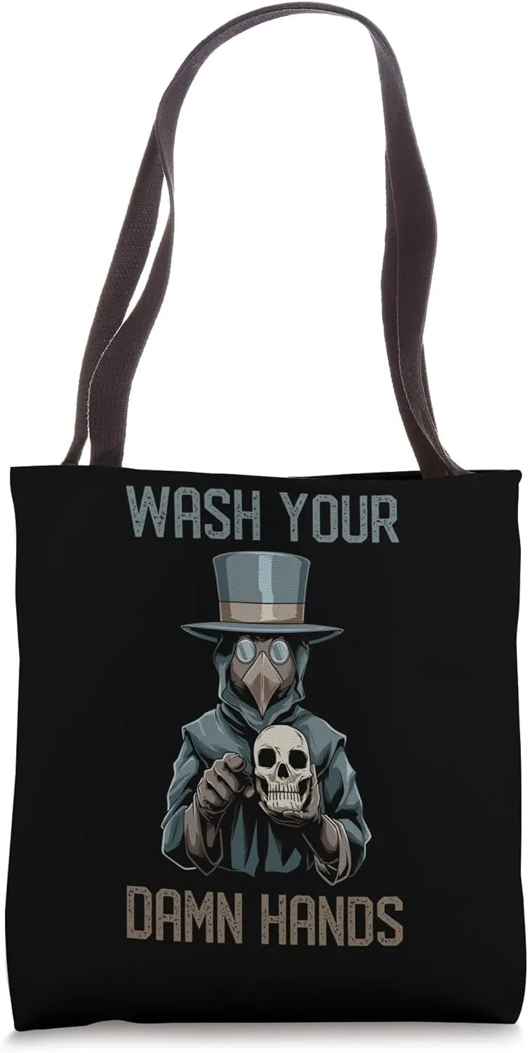 Funny Goth Plague Doctor Tote Bag