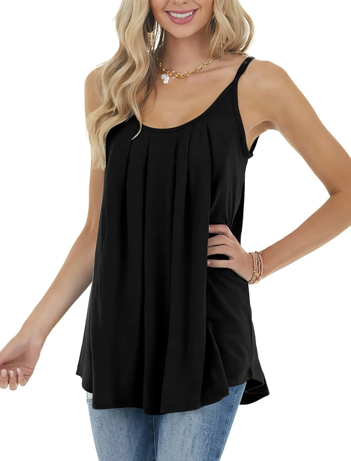 Geifa Summer Tank Tops for Women Vacation Outfits 2024 Fashion Trendy Clothes