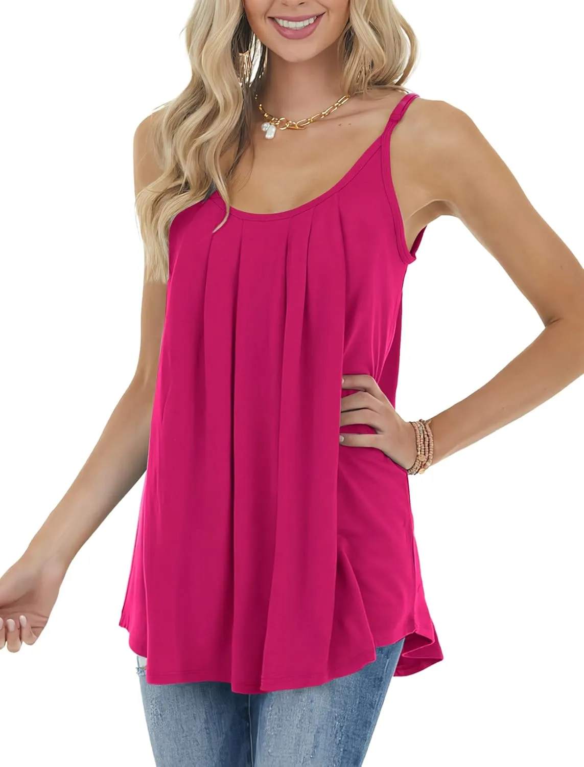 Geifa Summer Tank Tops for Women Vacation Outfits 2024 Fashion Trendy Clothes