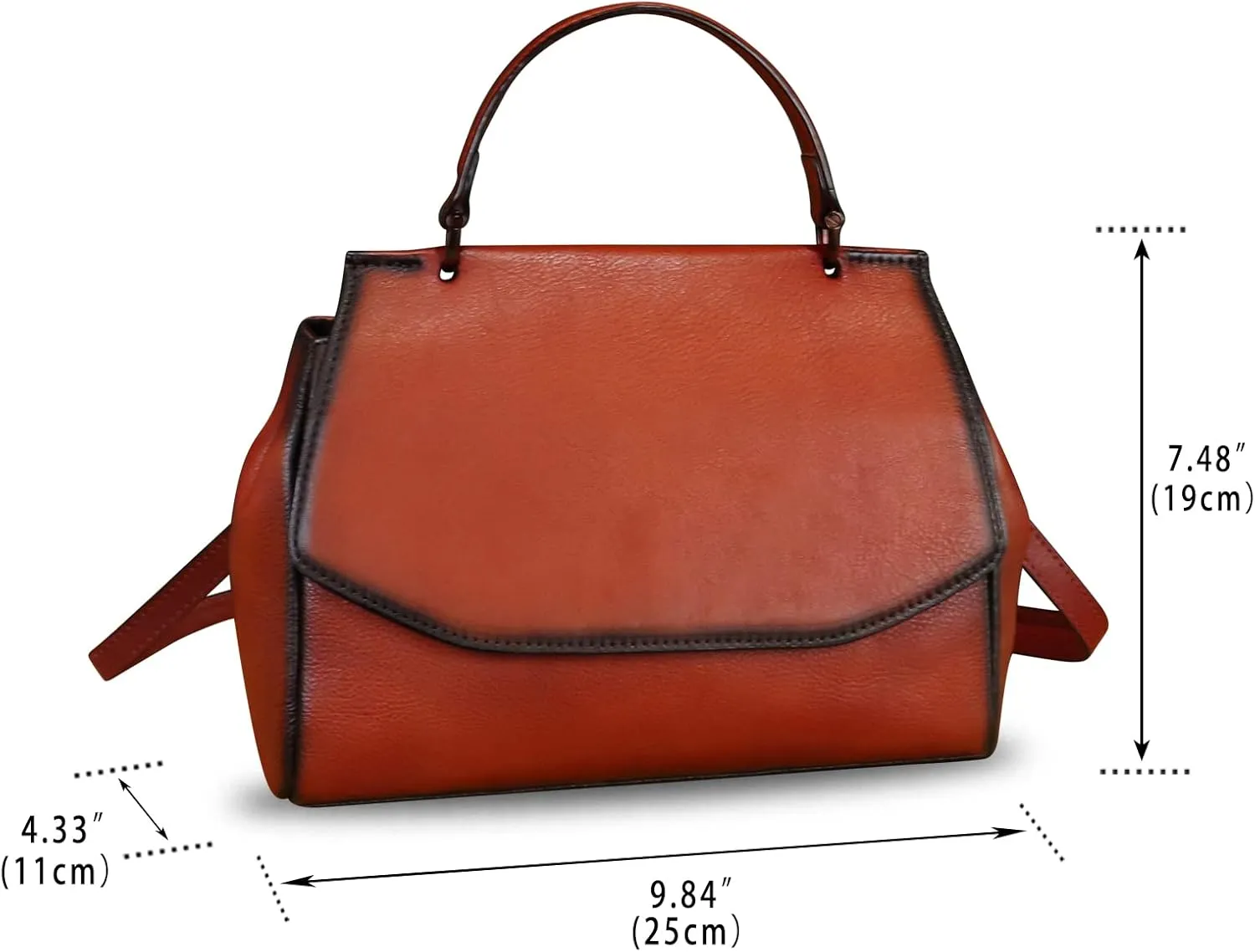 Genuine Leather Satchel for Women Crossbody Bags Handmade Vintage Top Handle Handbags Purse