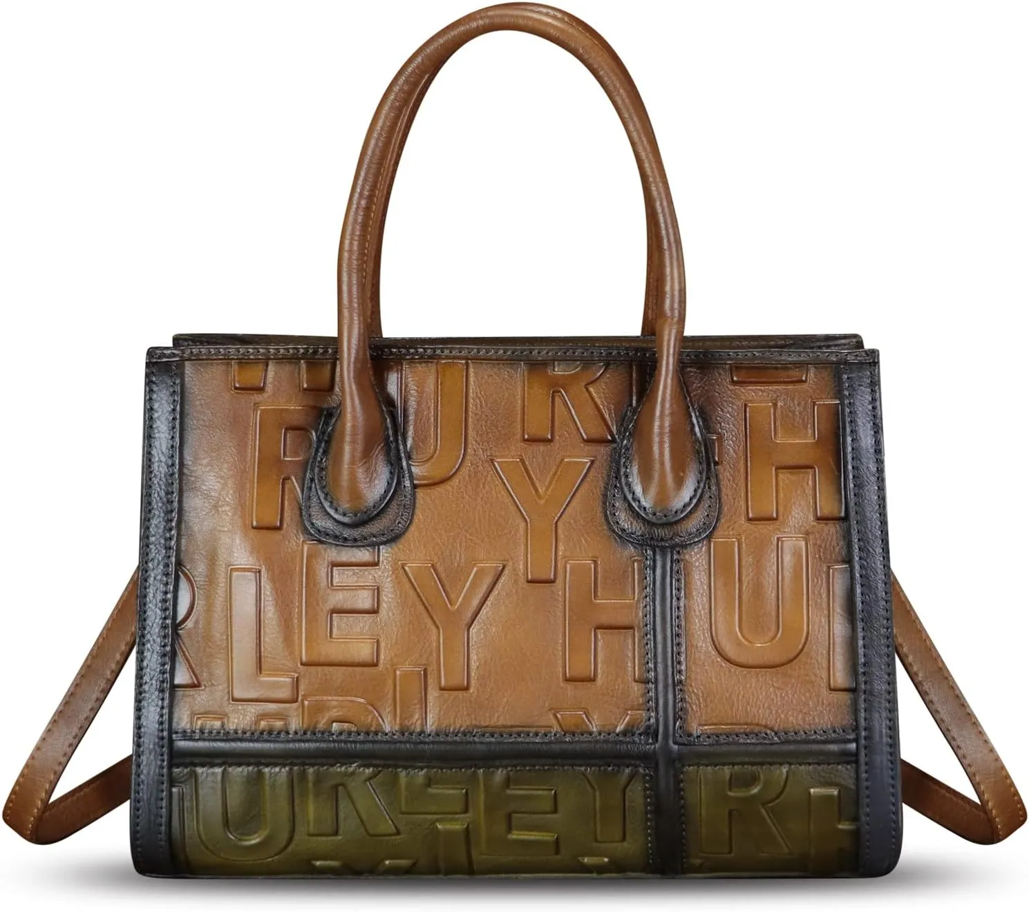 Genuine Leather Satchel for Women Embossed Handbag Top Handle Handbags Handmade Crossbody Tote Bag Purse