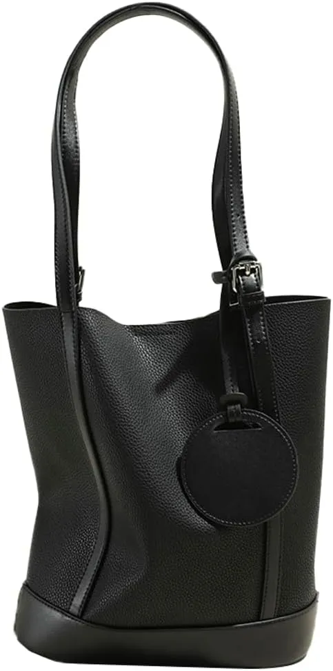 Genuine Leather Shoulder Bags for Women Trendy Large Tote Satchel Bucket Handbags Ladies Top Handle Satchel 2pcs