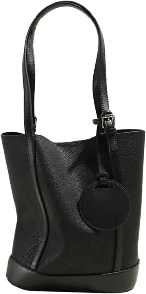 Genuine Leather Shoulder Bags for Women Trendy Large Tote Satchel Bucket Handbags Ladies Top Handle Satchel 2pcs