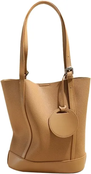 Genuine Leather Shoulder Bags for Women Trendy Large Tote Satchel Bucket Handbags Ladies Top Handle Satchel 2pcs