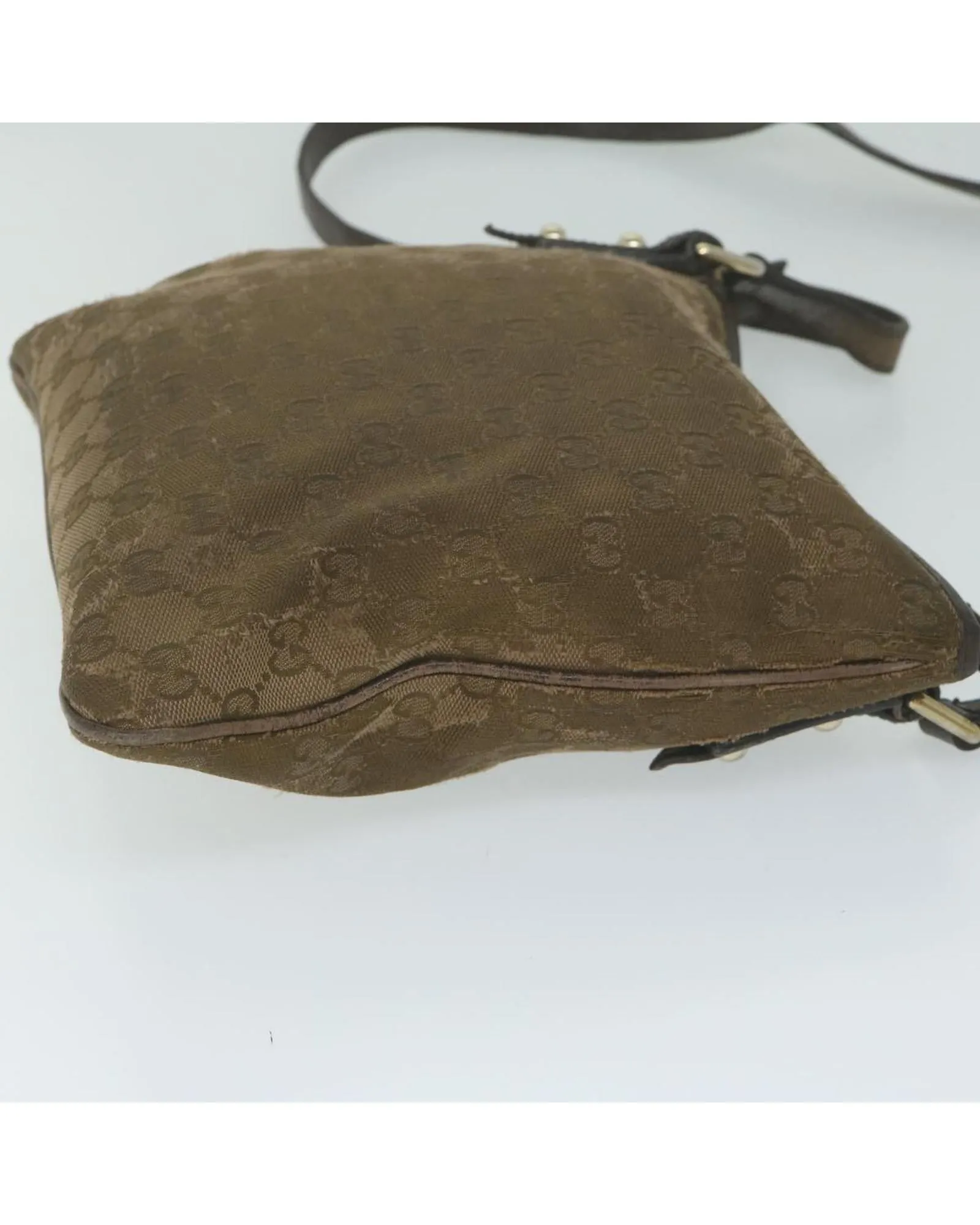 GG Canvas Beige Shoulder Bag with Adjustable Strap