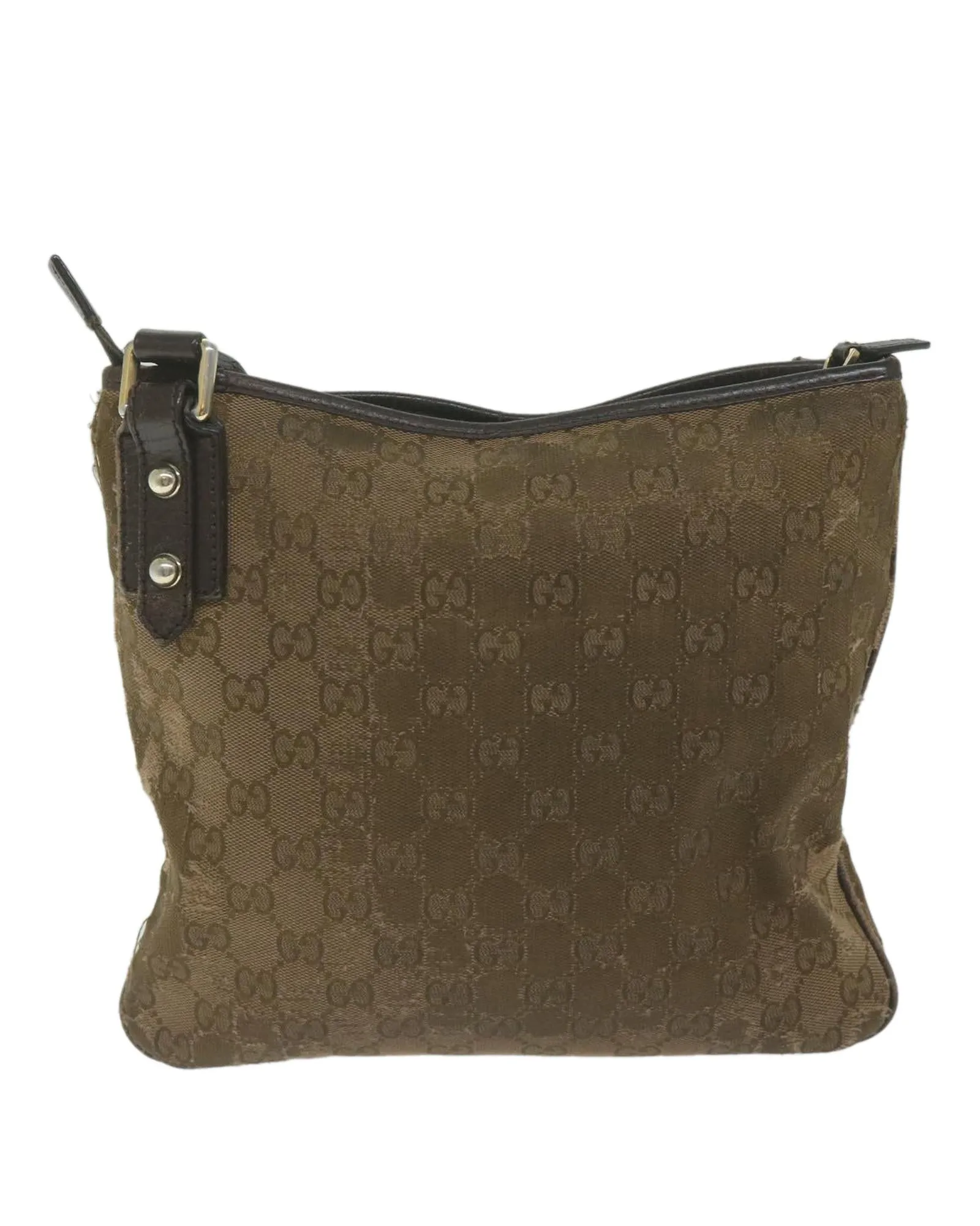 GG Canvas Beige Shoulder Bag with Adjustable Strap