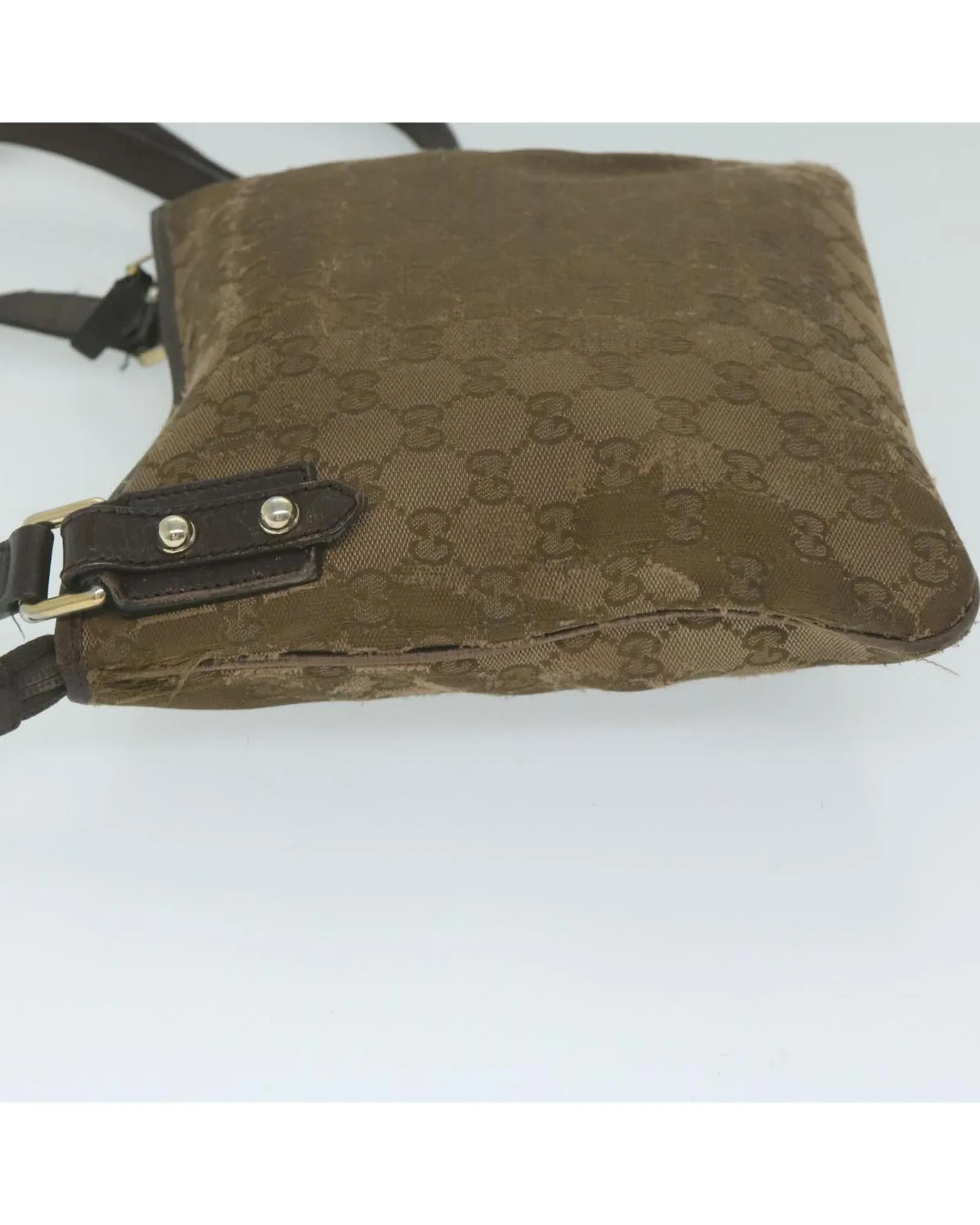 GG Canvas Beige Shoulder Bag with Adjustable Strap