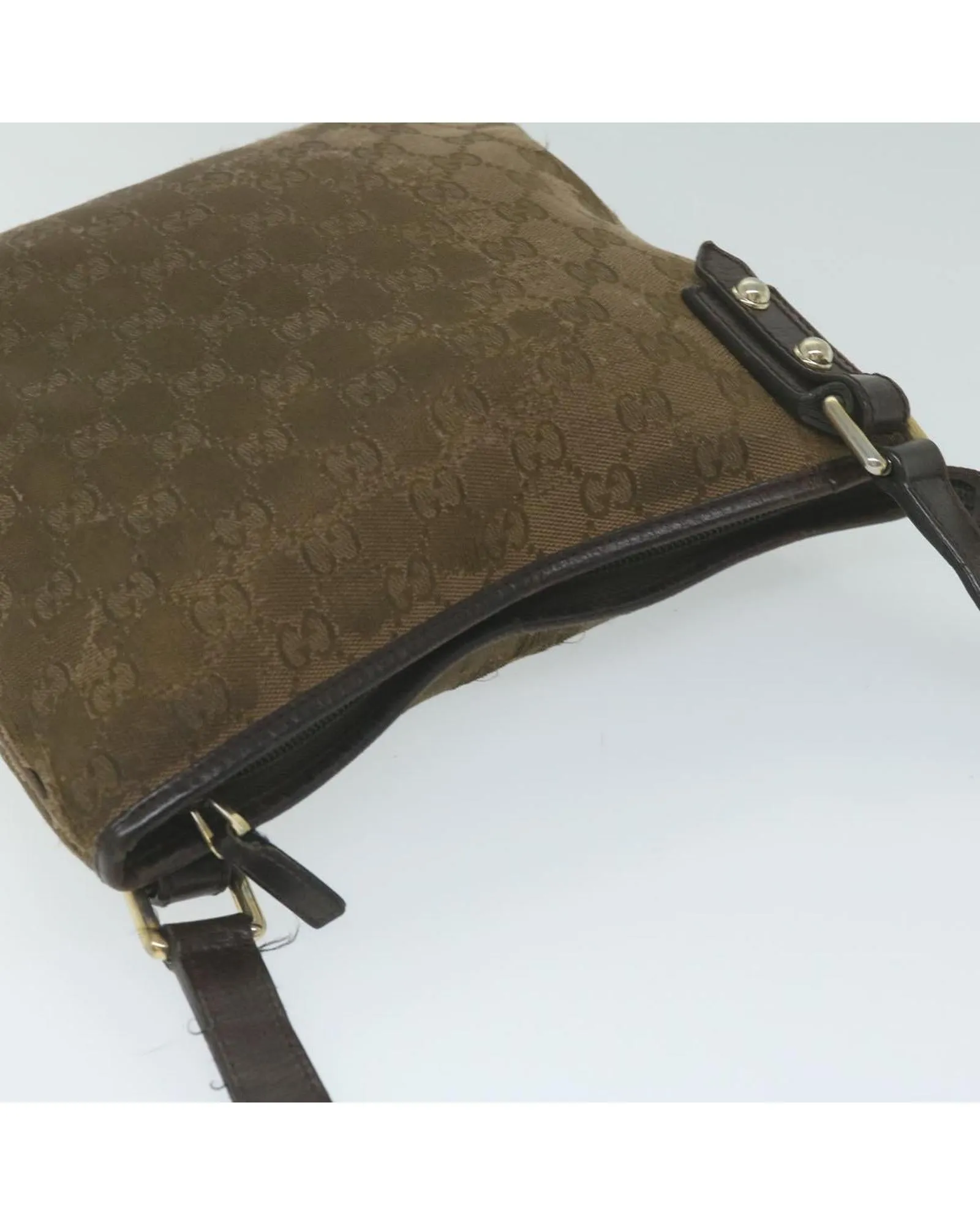 GG Canvas Beige Shoulder Bag with Adjustable Strap