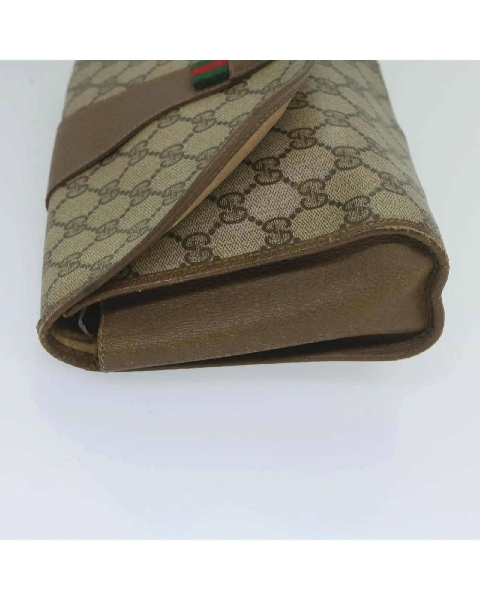 GG Canvas Web Sherry Line Clutch Bag with Red and Green Accents