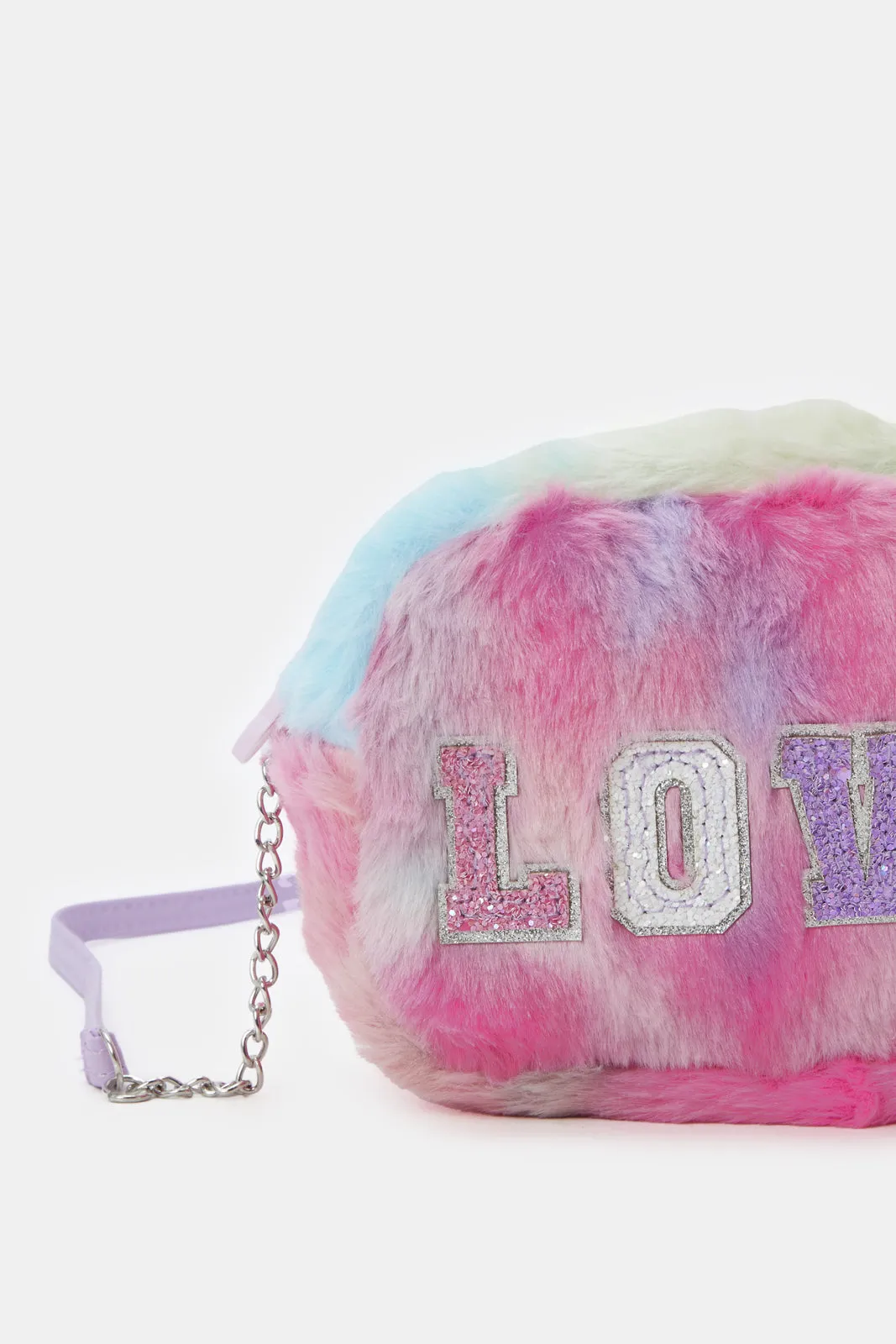 Girls Multicolour Faux Fur Cross Body Bag