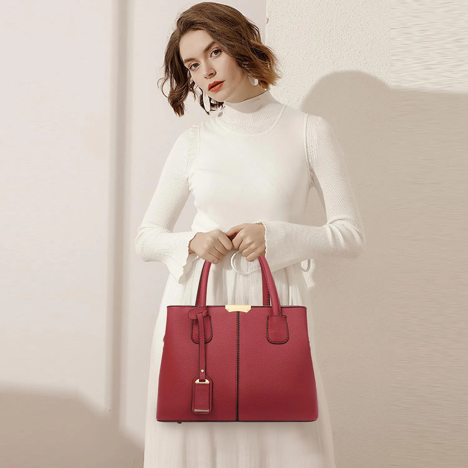 GOIACII Tote Bag for Women Top Handle Handbags Ladies Satchel Shoulder Purse for Work Leather