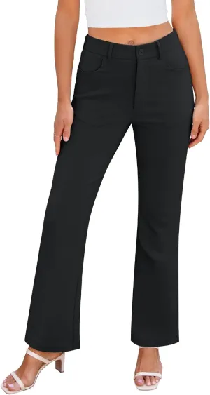 GRAPENT Bootcut Dress Pants for Women High Waisted Business Causal Elastic Waist Stretch Flare Work Trousers Dress Pants