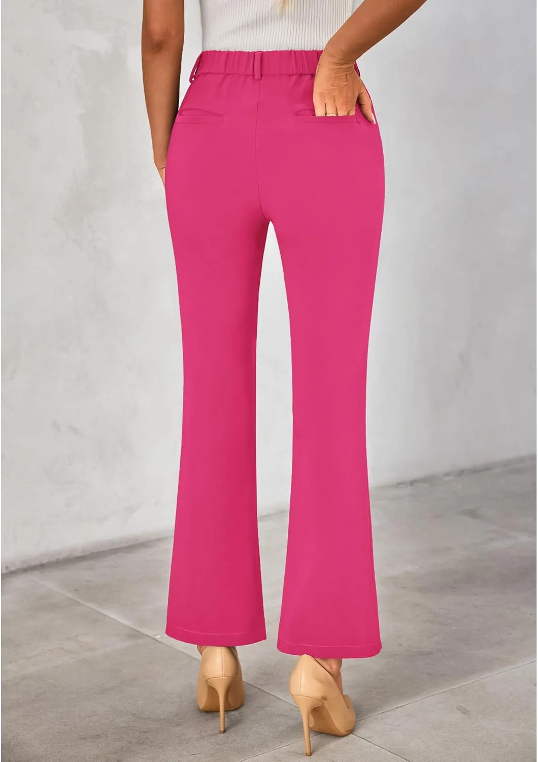 GRAPENT Bootcut Dress Pants for Women High Waisted Business Causal Elastic Waist Stretch Flare Work Trousers Dress Pants