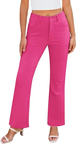 GRAPENT Bootcut Dress Pants for Women High Waisted Business Causal Elastic Waist Stretch Flare Work Trousers Dress Pants