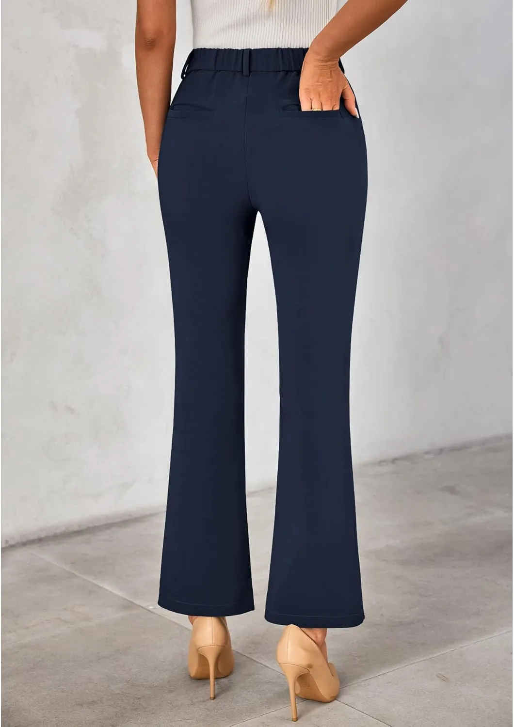GRAPENT Bootcut Dress Pants for Women High Waisted Business Causal Elastic Waist Stretch Flare Work Trousers Dress Pants