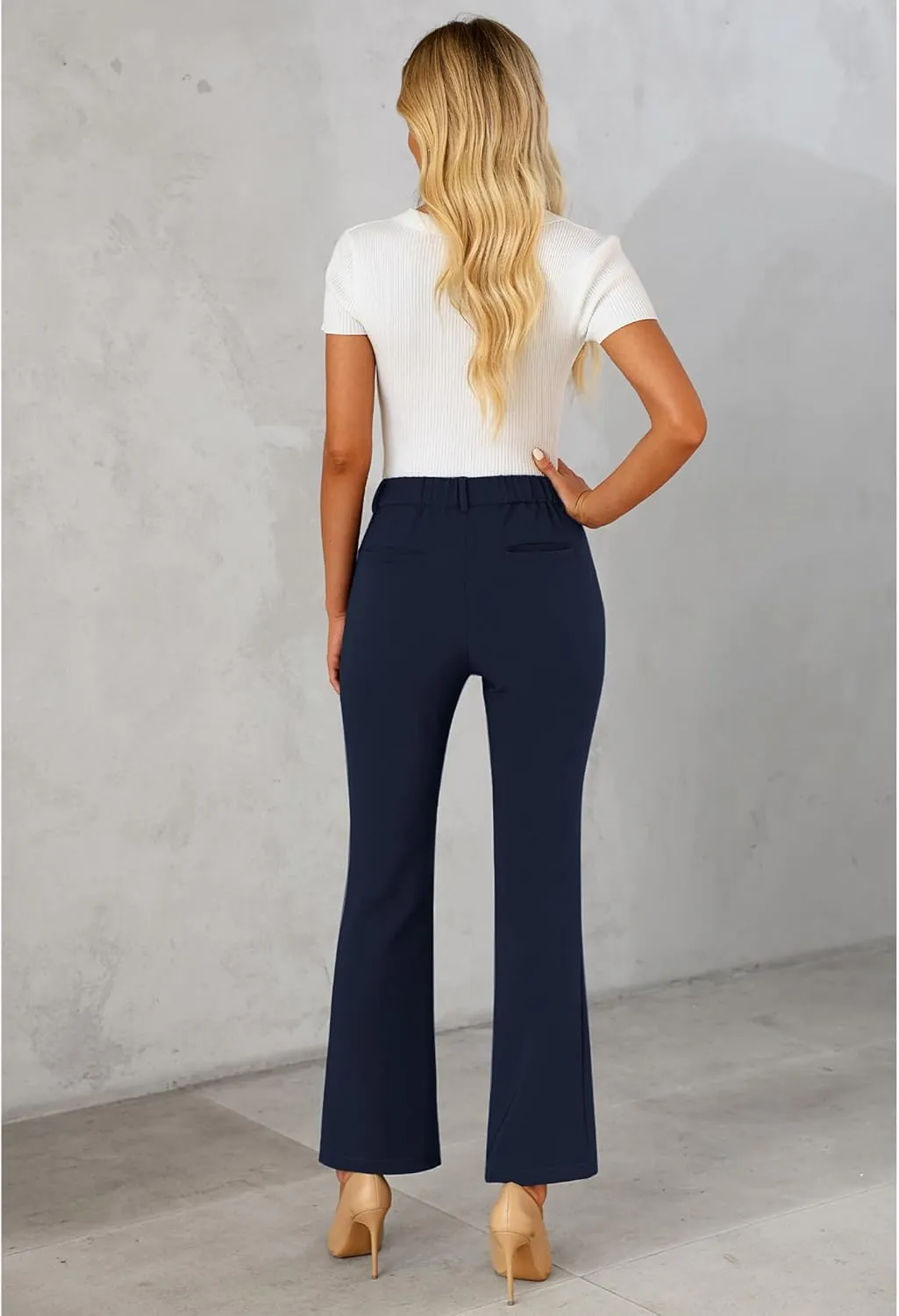 GRAPENT Bootcut Dress Pants for Women High Waisted Business Causal Elastic Waist Stretch Flare Work Trousers Dress Pants
