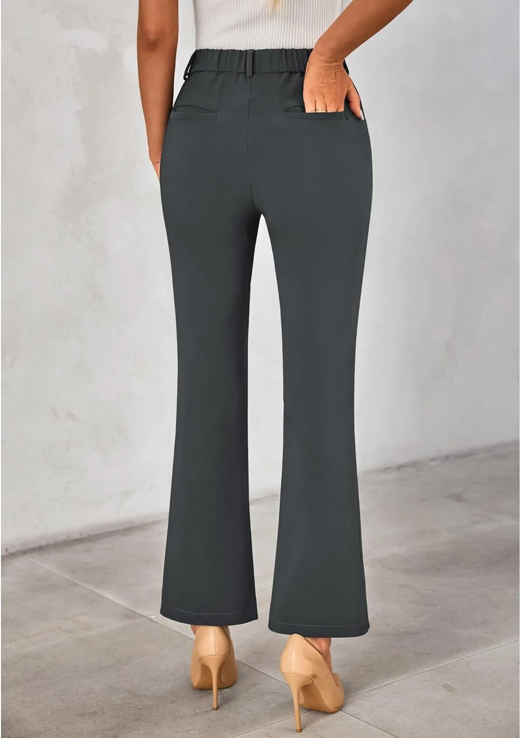 GRAPENT Bootcut Dress Pants for Women High Waisted Business Causal Elastic Waist Stretch Flare Work Trousers Dress Pants