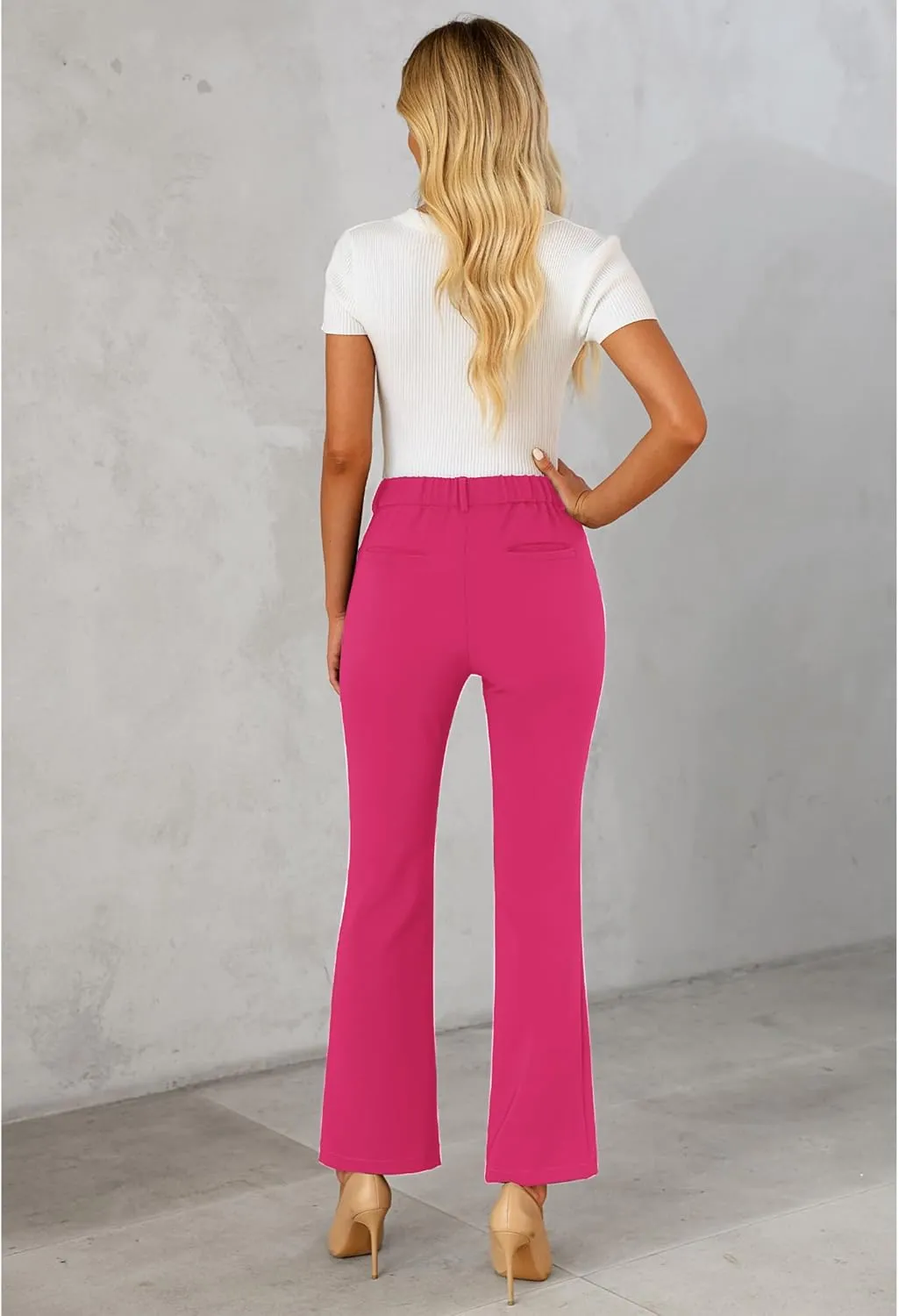 GRAPENT Bootcut Dress Pants for Women High Waisted Business Causal Elastic Waist Stretch Flare Work Trousers Dress Pants
