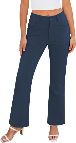 GRAPENT Bootcut Dress Pants for Women High Waisted Business Causal Elastic Waist Stretch Flare Work Trousers Dress Pants