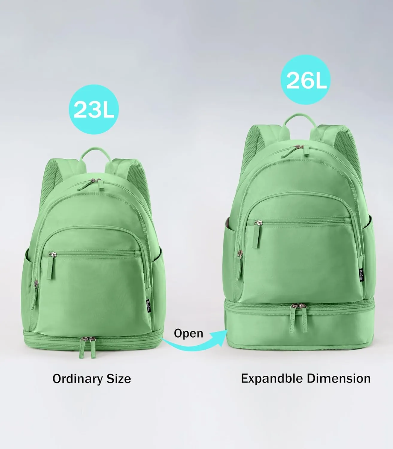 Gym Backpack for Women Small Gym bag with Expandable Shoe Compartment Waterproof Travel Backpack 26L