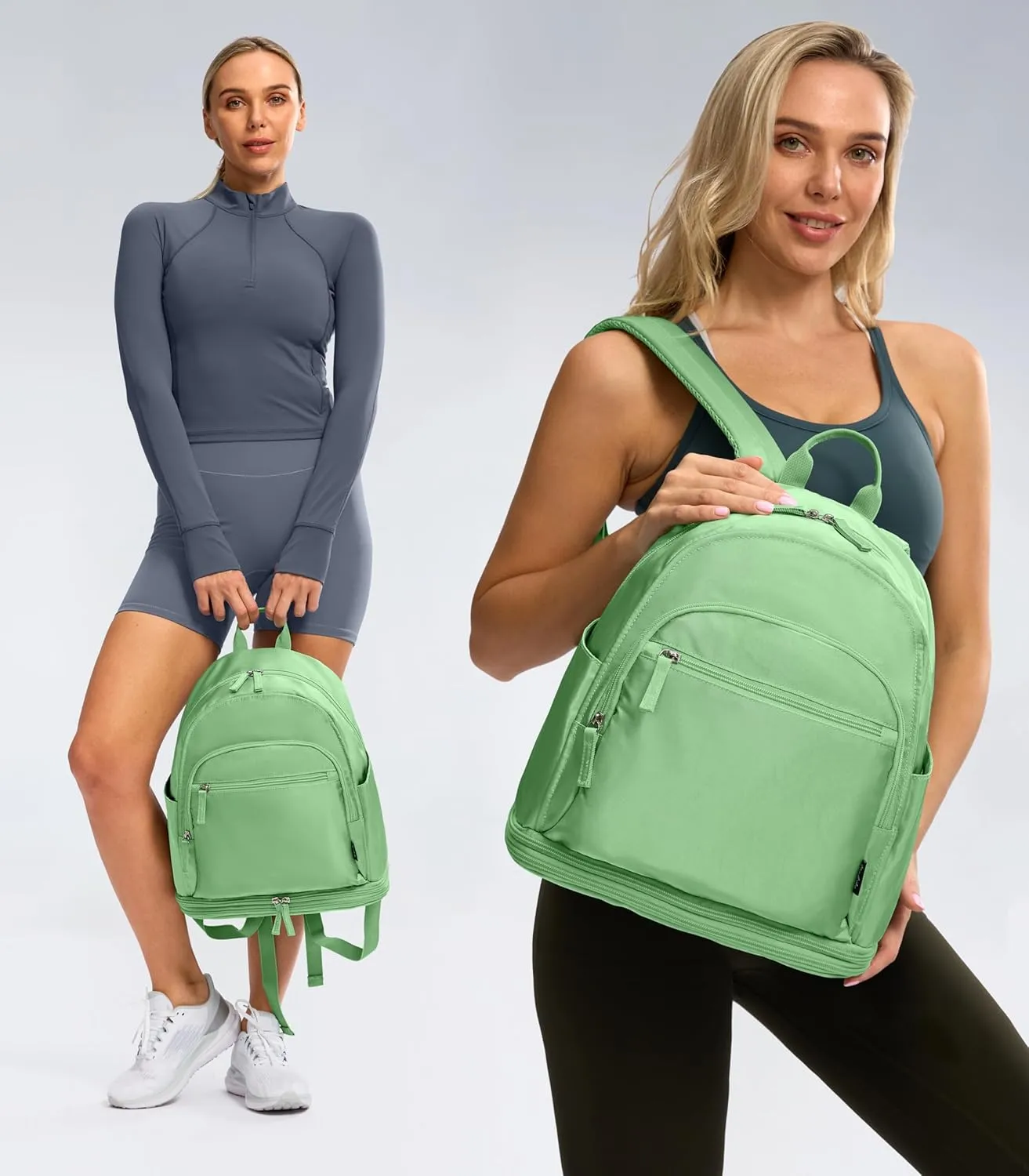 Gym Backpack for Women Small Gym bag with Expandable Shoe Compartment Waterproof Travel Backpack 26L