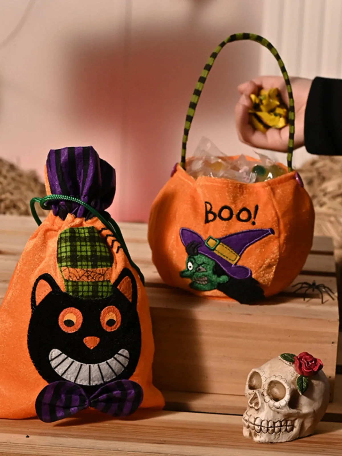 Halloween Handheld Pumpkin Candy Bags