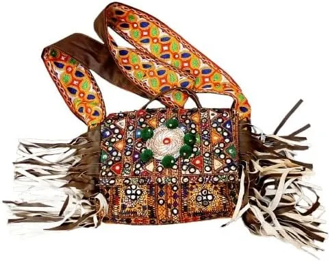 Handmade Sindhi Cultural Embroidered Clutch Bag for Women  Traditional Mirror Work Ethnic Purse for Weddings & Festivals.