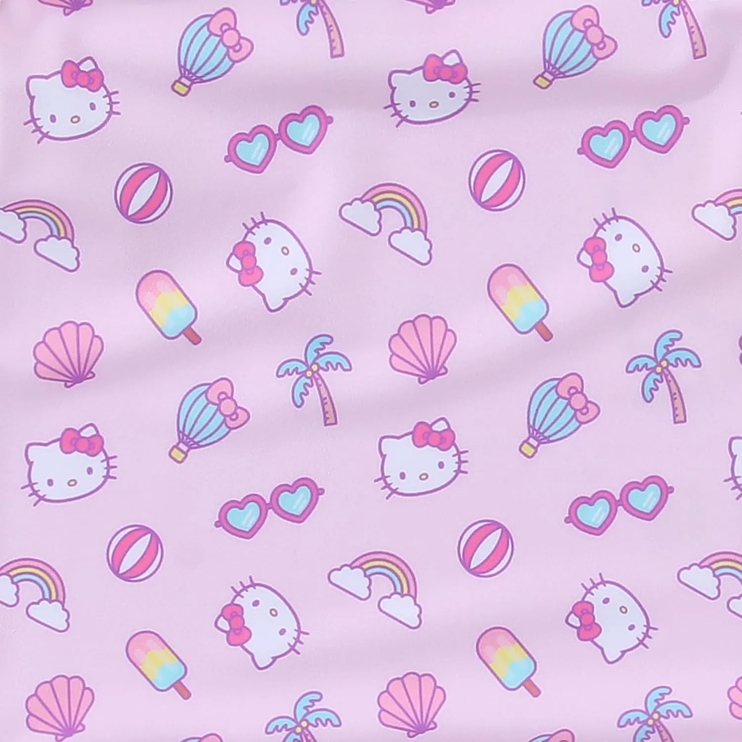 Hello Kitty Sanrio Girls Swimsuit UPF 50  One Piece Bathing Suit for Big Kids