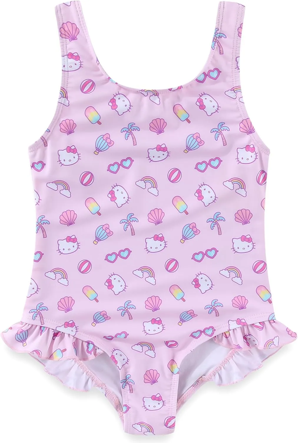 Hello Kitty Sanrio Girls Swimsuit UPF 50  One Piece Bathing Suit for Big Kids