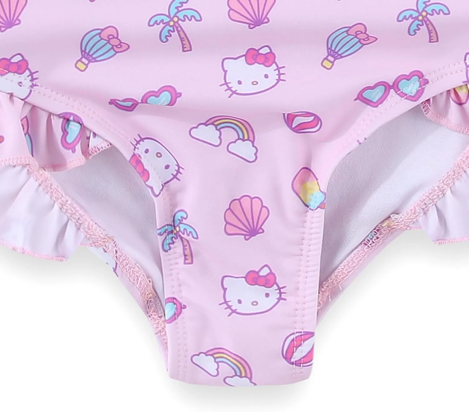Hello Kitty Sanrio Girls Swimsuit UPF 50  One Piece Bathing Suit for Big Kids
